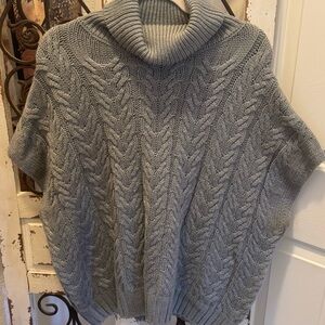 Cozy Gray Cable Knit Cowl-neck Sweater